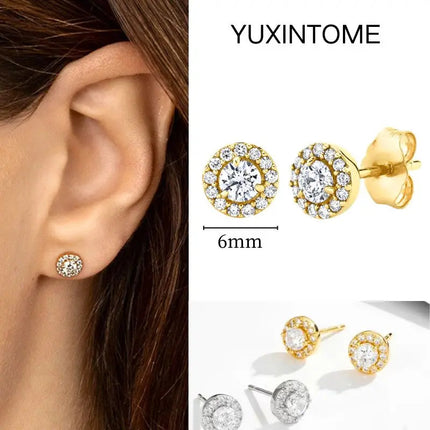 White Color Zircon Hoop Earrings 925 Sterling Silver Needle Cross/Star/Flower/Water Drop Pendant Gold Earrings Luxury Jewelry PlatiNum