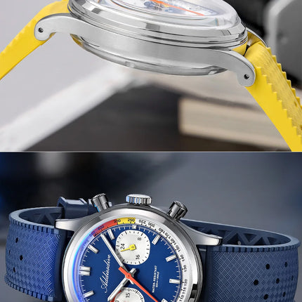 ADDIESDIVE New Men Watch 38mm VK64 Chronograph Fluororubber Luxury Domed Glass BGW9 Luminous 100m Waterproof Quartz Wristwatch