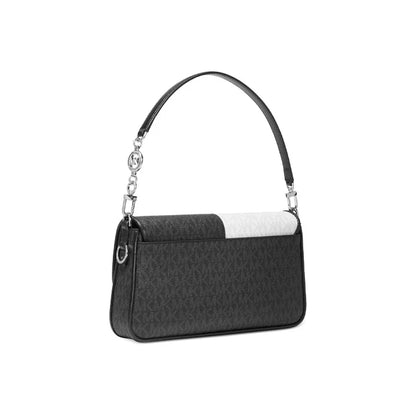 MICHAEL KORS Coated Canvas Baguette Shoulder Bag Small Women's Black White 30T1S2BL1B-BLACK-MULTI