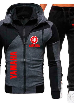 Yamaha men's autumn and winter fashion sports suit, including zipper sweater and sports pants, provides comfort and casual style PlatiNum