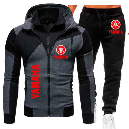 Yamaha men's autumn and winter fashion sports suit, including zipper sweater and sports pants, provides comfort and casual style PlatiNum
