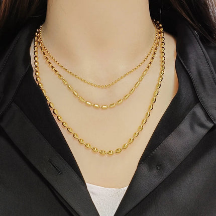 316 Stainless Steel Necklaces For Women Necklace Long Beads Chain Necklace Choker Necklace Bead Necklace Fashion Jewelry Gift PlatiNum