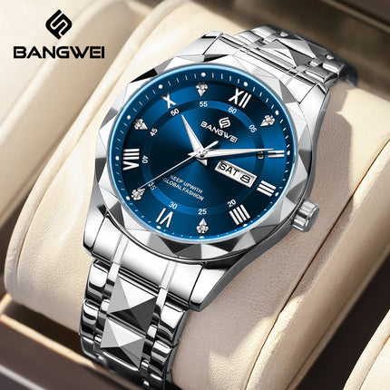 BANGWEI Orologio da donna Orologio di moda classico elegante di lussoBusiness Casual Data Orologi da donna al quarzo luminoso impermeabile in acciaio inossidabile platinumshop
