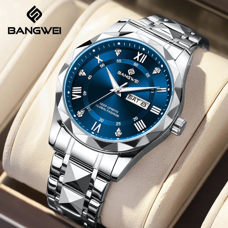 BANGWEI Orologio da donna Orologio di moda classico elegante di lussoBusiness Casual Data Orologi da donna al quarzo luminoso impermeabile in acciaio inossidabile platinumshop