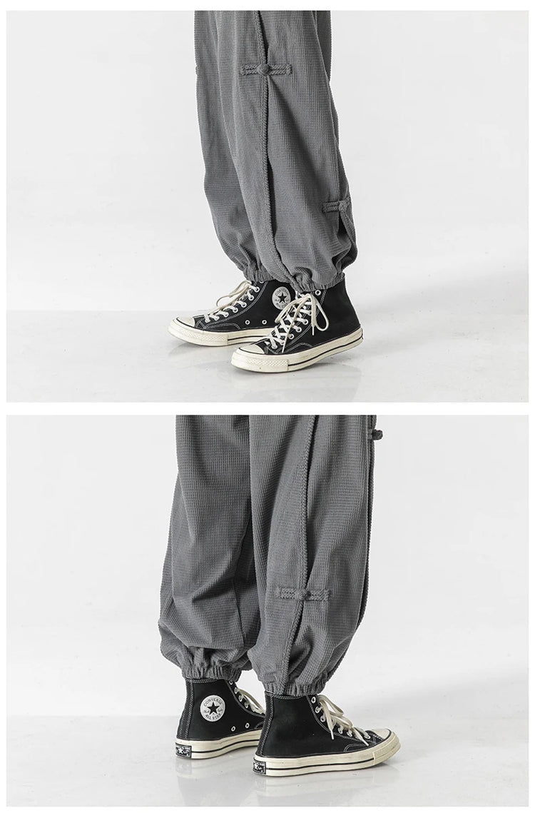 Pantaloni da uomo caldi di vendita autunno stile cinese pantaloni larghi larghi vintage moda uomo pantaloni lanterna con coulisse Harajuku solidi