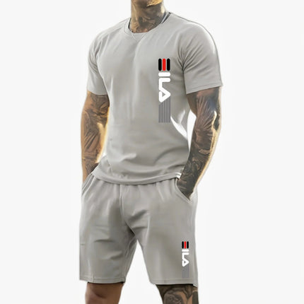 Uomo 2025 estate nuova tuta sportiva casual T-shirt a maniche corte da uomo traspirante all'aperto + pantaloncini da allenamento set da due pezzi platinumshop