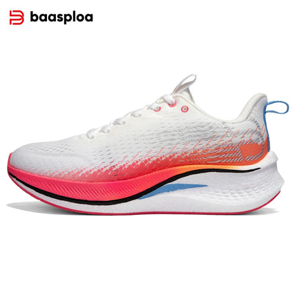Baasploa Running Shoes Men Carbon Plate Professional Cushioning Anti-slip Sneaker Female Casual Breathable Jogging Sports Shoes PlatiNum
