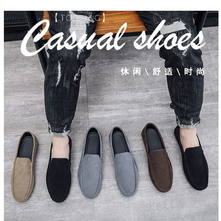 Scarpe Slip-On Artigianali in Vera Pelle per Uomo - Mocassini Casual Formali Traspiranti e Comodi con Suola in Gomma