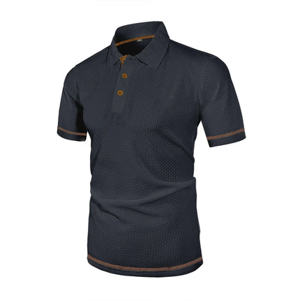 Men's short-sleeved T-shirt with summer ice silk lapel