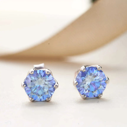 Real 1 CT D Color Moissanite Stud Earrings For Women Top Quality 925 Sterling Silver Sparkling Wedding Jewelry PlatiNum