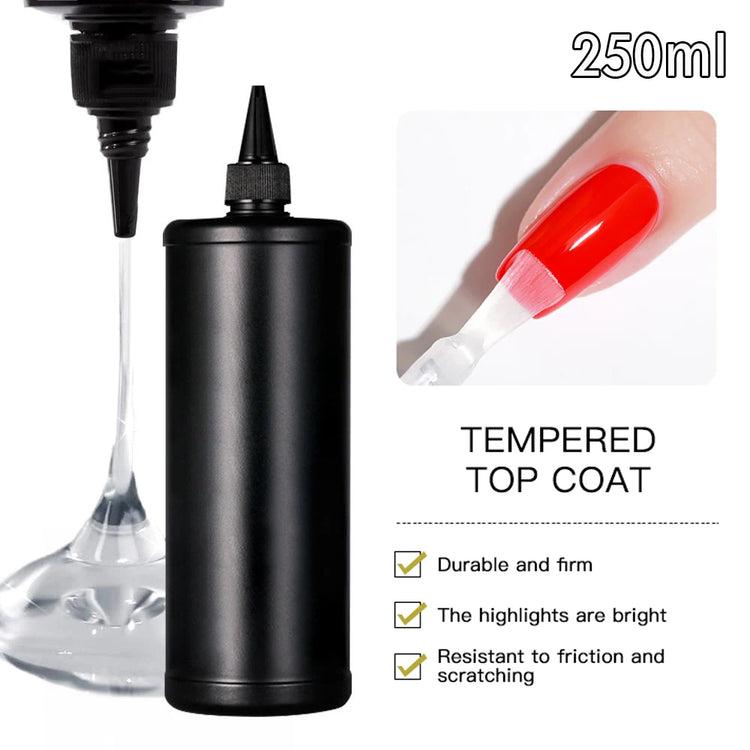 250ml Shiny No Wipe Top Coat UV Base Gel Polish Matte Diamond Top Primer Nail Prep Dehydrate Long Lasting Gel Refill Package