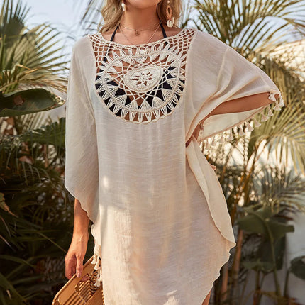 Grembiule da spiaggia allentato da donna con spalle scoperte, casual, per le vacanze, stile sexy, con nappa ritagliata, grembiule da spiaggia estivo da donna platinumshop
