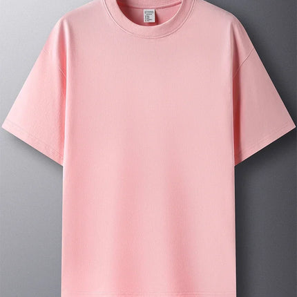 Men's Summer 100% Pure Cotton Short Sleeve Crew Neck Fashion Style Half Sleeve Breathable Top T-shirt Short Sleeve