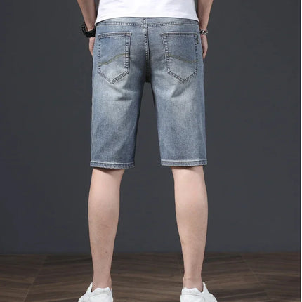 2025 Estate Marca Stretch Sottile Bermuda Masculina Cotone Denim Jeans Jorts Uomo Al Ginocchio Morbido Ropa Hombre Pantaloncini