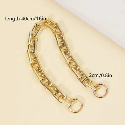 Versatile Women Bag Chain Strap Wide Chain Golden Luxury Fashion Bag Accessories Fashion Chain Bag PlatiNum