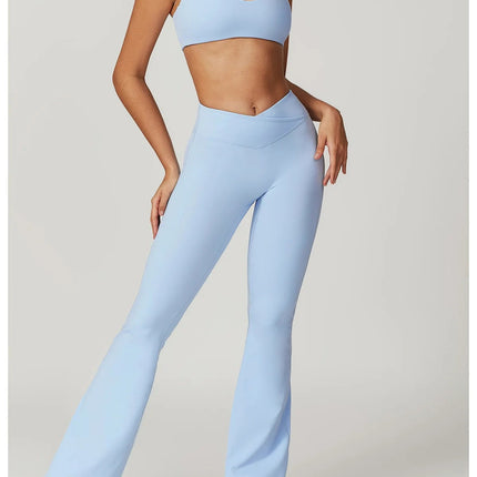 Flare Leggings Yoga Pants Women Bell-bottoms Yoga Tights High Waist Fitness Pants Stretch Gym Workout Sports Push Up Leggings PlatiNum