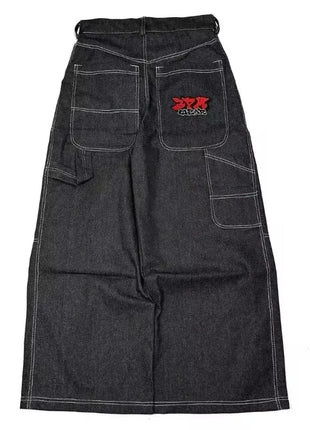 Jeans larghi ricamati modello Joker di tendenza della moda americana Donna Street Y2K Nuovi pantaloni a gamba larga oversize Hip Hop Jeans unisex