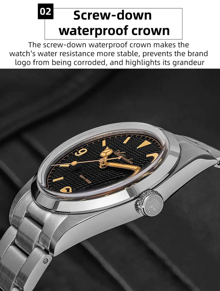 ADDIESDIVE Men's VH31 Quartz Watch Super Luminous 36mm Bubble Glass Wristwatch 100m Waterproof 316L Stainless Steel Watches Male