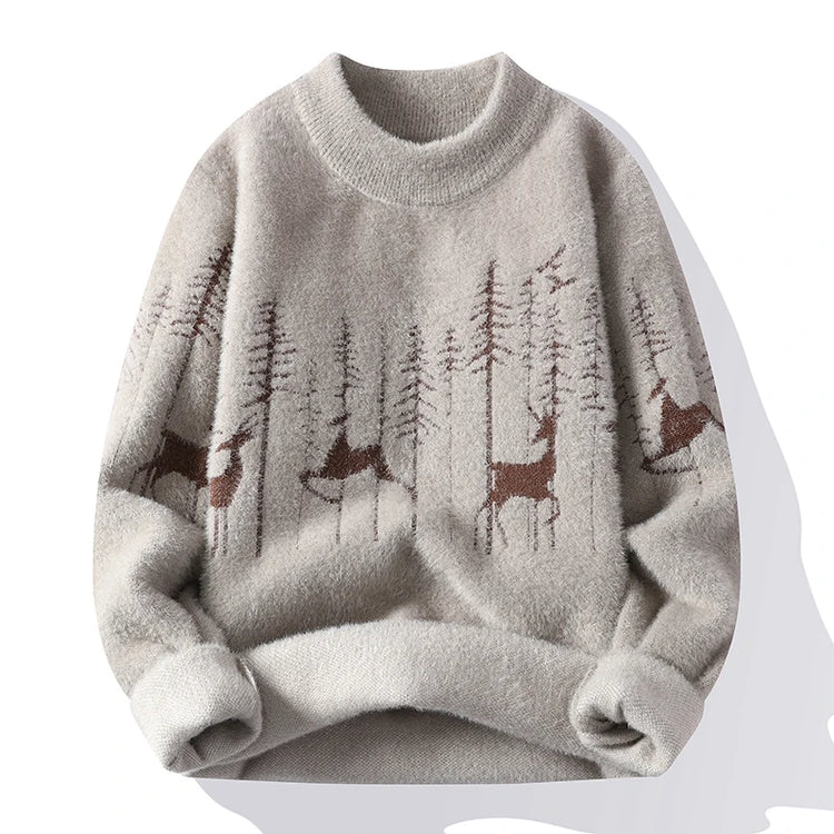Winter new style Men's Sweater Long sleeve Letter Pattern Men Fashion Sweaters Thicken Warm Wool Pullovers Sweater