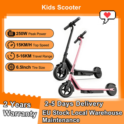Monopattino Elettrico JUICEASE 15KM/H, Batteria 25V, Freno a Pedale, Motore 250W, Scooter Elettrico per Bambini, Idea Regalo