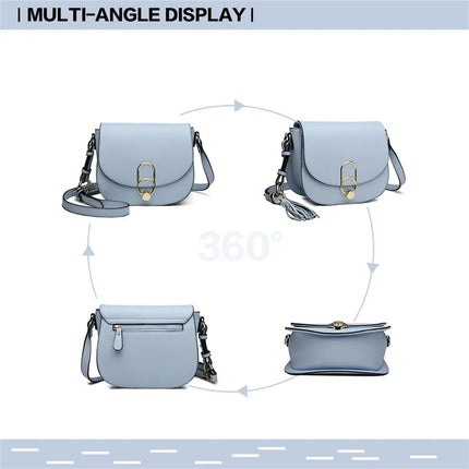 Miss Lulu WOMEN'S shoulder bag shoulder bag with zipper and tassel, modern, ideal for holiday and shopping, Crossbody Bag PlatiNum