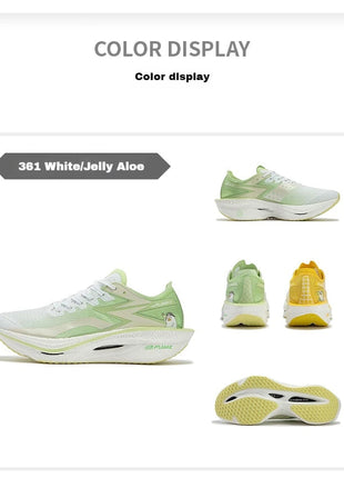 361 Degrees FLAME 3.0 Men Women Running Shoes Carbon Plate Racing Rebound Stable Breathable Wear-resistant Sneakers 672412207 PlatiNum