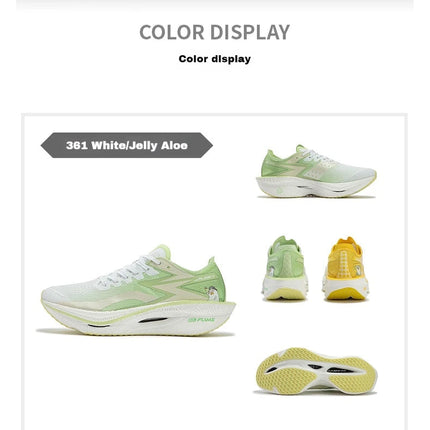 361 Degrees FLAME 3.0 Men Women Running Shoes Carbon Plate Racing Rebound Stable Breathable Wear-resistant Sneakers 672412207 PlatiNum