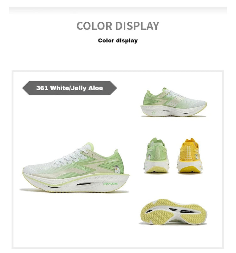 361 Degrees FLAME 3.0 Men Women Running Shoes Carbon Plate Racing Rebound Stable Breathable Wear-resistant Sneakers 672412207 PlatiNum