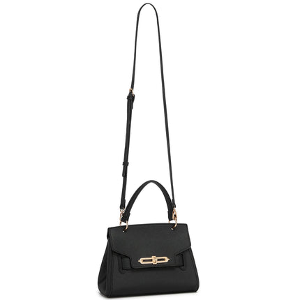 Miss Lulu WOMEN'S PU leather handbag elegant shoulder bag with anti-theft & detachable handles small PlatiNum