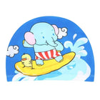 Cuffia da nuoto per bambini Tessuto elastico Simpatico cartone animato per capelli lunghi I bambini adorabili proteggono le orecchie Cappello da piscina per ragazzi e ragazze