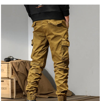 CAAYU Joggers Cargo Pants Men Casual Y2k MultiPocket Male Trousers Sweatpants Streetwear Techwear Tactical Track Black Pants Men