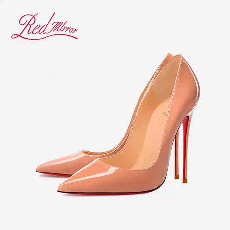 Tacchi alti eleganti da donna neri Fondo rosso lucido Tacchi da donna di marca di lusso 2025 tendenza Punta a punta Décolleté da festa sexy Scarpe da donna
