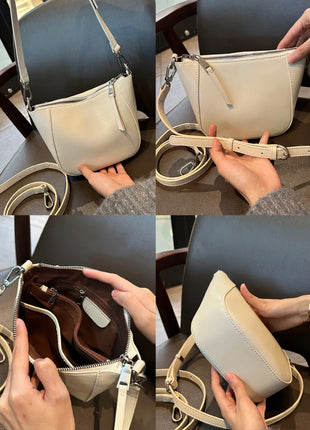Nuova borsa in vera pelle, versatile borsa a tracolla piccola in pelle di vacchetta di alta qualità per donna