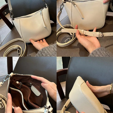 Nuova borsa in vera pelle, versatile borsa a tracolla piccola in pelle di vacchetta di alta qualità per donna