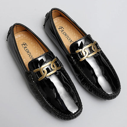 Scarpe Casual da uomo in pelle verniciata di alta qualità scarpe da guida di marca mocassini con motivo a coccodrillo maschile per scarpe basse mocassino da uomo