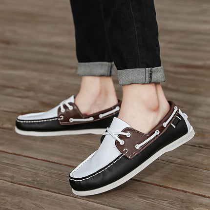 Scarpe mocassini da uomo alla moda con punta a grembiule, comode antiscivolo per passeggiate all'aperto, viaggi, primavera ed estate