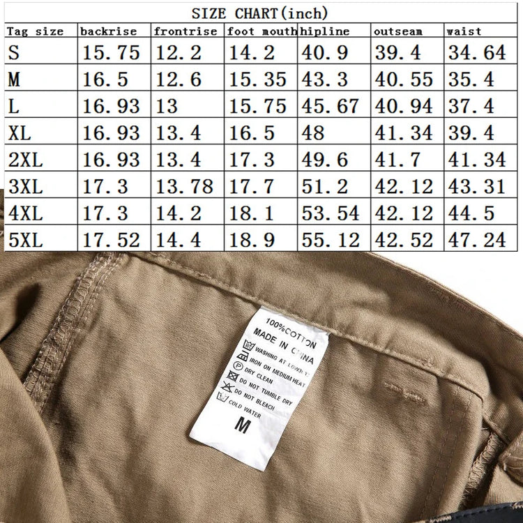 Cargo Pants Cotton Tactical Casual Pants Men Multi-Pockets Casual Pants Traninig Work Trousers For Man 2024 Plus Size 5XL