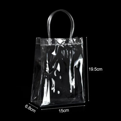 10/20Pcs Transparent Gift Bag with Handle Wedding Birthday Party Candy Gift Packaging Reusable Tote Bag Christmas Baby Shower - PlatiNum