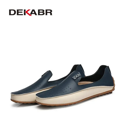DEKABR Uomo Casual Appartamenti Moda Mocassini morbidi in vera pelle Mocassini di marca Scarpe da uomo traspiranti di alta qualità Plus Size 36-47