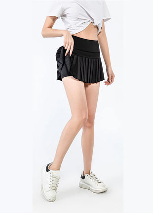 fashionable summer sports shorts women's pleated skirt anti-glare short skirt breathable tennis skirt for outdoor fitness
