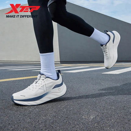 Xtep Cloud Wing 3.0 Men's Running Shoes 2025 Summer New Stability Shock Absorbing Wear Resistant Soft Sole Sneakers 875319110003 PlatiNum