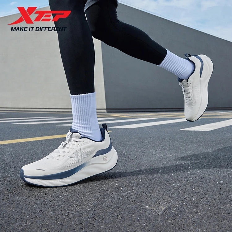 Xtep Cloud Wing 3.0 Men's Running Shoes 2025 Summer New Stability Shock Absorbing Wear Resistant Soft Sole Sneakers 875319110003 PlatiNum