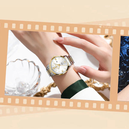 POEDAGAR Orologio da Donna Raffinato Impermeabile Luminoso con Data, Orologio da Polso Femminile di Alta Qualità in Acciaio Inossidabile, Elegante Orologio al Quarzo per Donne platinumshop