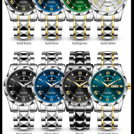 BANGWEI Orologio da donna Orologio di moda classico elegante di lussoBusiness Casual Data Orologi da donna al quarzo luminoso impermeabile in acciaio inossidabile platinumshop