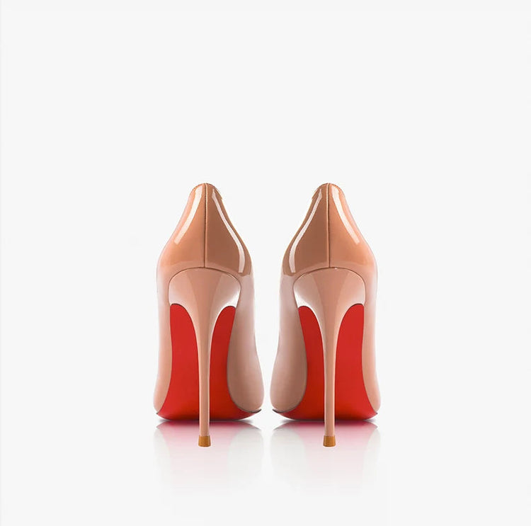 Tacchi da donna Colore nudo Tacco alto elegante da donna Scarpe nere di lusso donna 2025 Fondo rosso lucido Punta a punta Party Ladies Women platinumshop