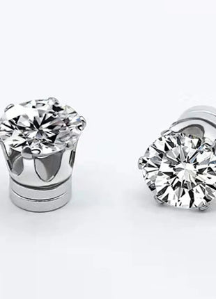 1 paio di orecchini a clip con orecchio magnetico forte in cristallo per uomo donna orecchini con magnete zircone rotondo punk regalo di gioielli non penetranti platinumshop