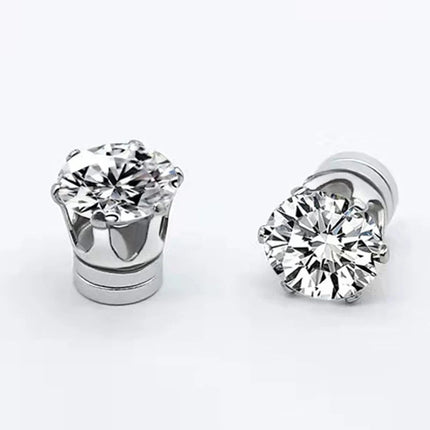 1 paio di orecchini a clip con orecchio magnetico forte in cristallo per uomo donna orecchini con magnete zircone rotondo punk regalo di gioielli non penetranti platinumshop