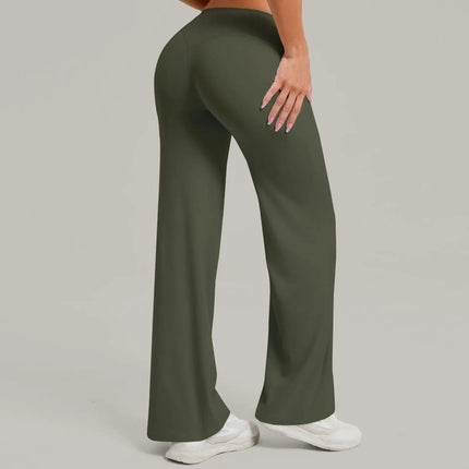 Women's Pilates Yoga Pants Sports Fitness Flared Peach Hip-lifting Leggings Outdoor Workout Training Running Casual Trousers PlatiNum