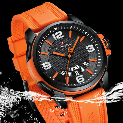 NAVIFORCE Creativo cinturino in TPU orologio da polso maschile moda sportiva 3ATM quarzo impermeabile giorno e data display orologi da uomo Reloj Hombre platinumshop