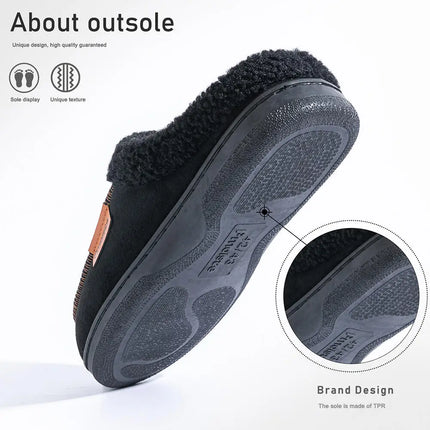 Winter New Men's Imitation Deer Skin Slippers TPR Bottom Warm and Comfortable Indoor Slippers Suitable for Home Wear anti Slip